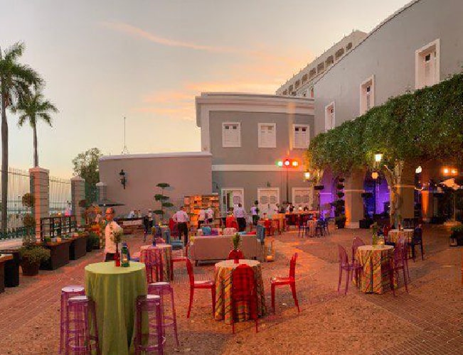 Outdoor evening event at a PRTC facility
